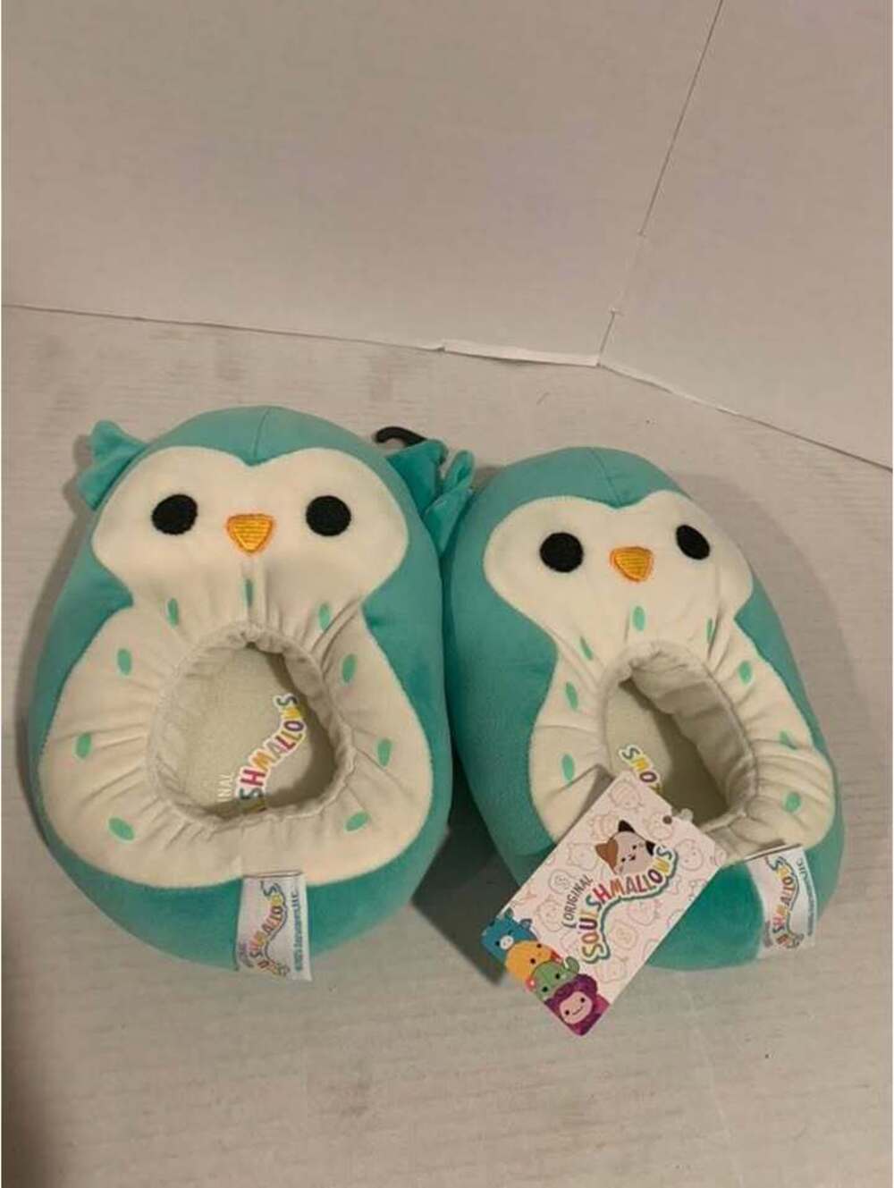 Squishmallows Winston the Owl Plush Kids Size 4-5 Slippers NWT